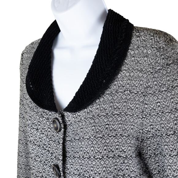 Nic-Zoe Gray Black Lace Button Long Blazer size M - Picture 2 of 10